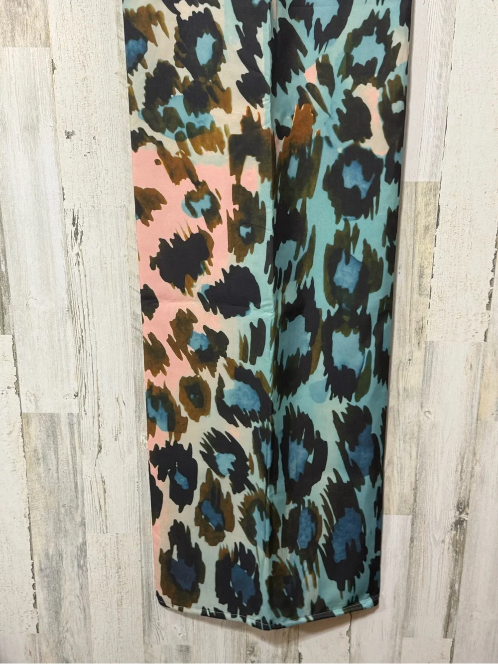 Society6 Aqua, Pink & Black Leopard Shower Curtain